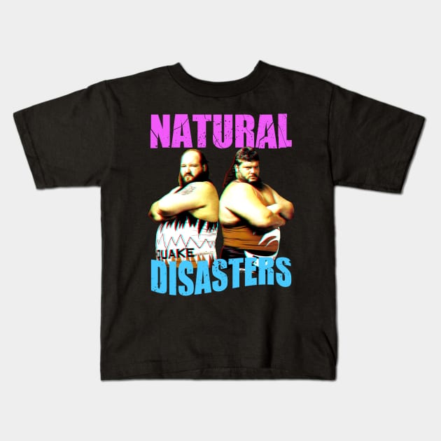 Earthquake and Typhoon, Natural Disasters Kids T-Shirt by RetroVania